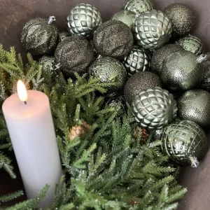 Julekuler 35 stk - 6 cm Grønn