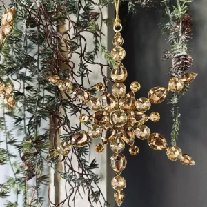 Juleoppheng Snøfnugg m. steiner 15cm