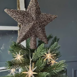 Julestjerne til juletre 27 cm - Champagne / Gull