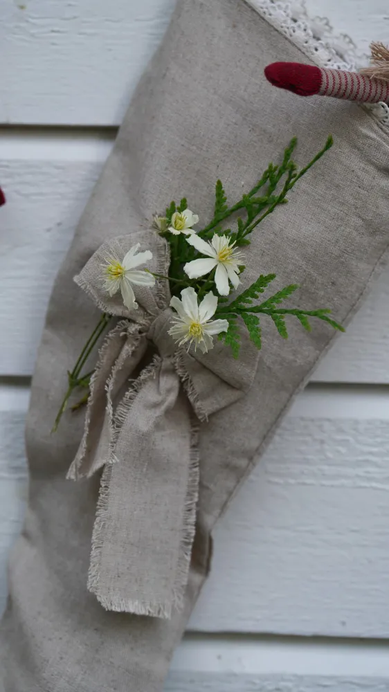 Julestrømpe Lin, Natur - 50cm
