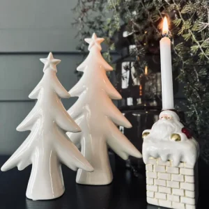 Juletre 17cm - Hvitt porselen
