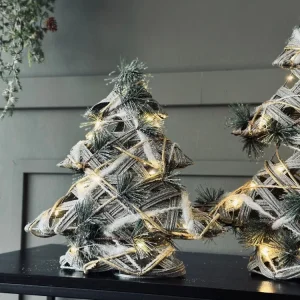 Juletre med LED-lys og gran - 30 cm