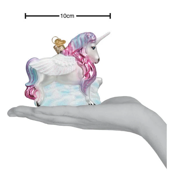 Juletrepynt Enhjørning, Glass - 10cm