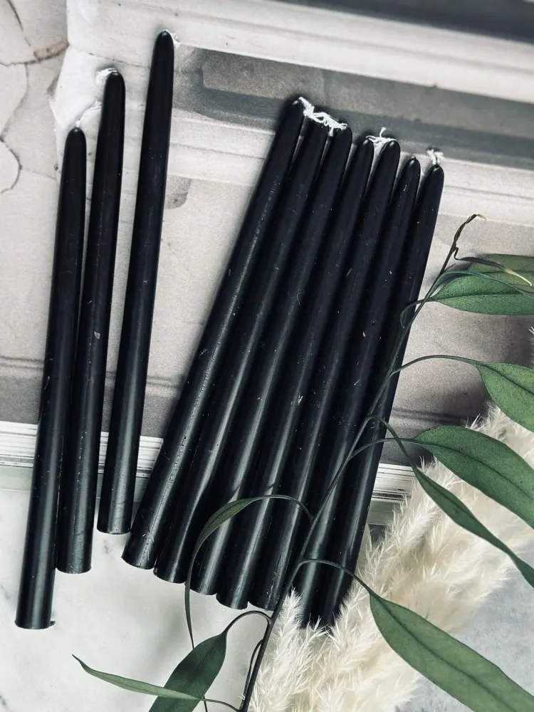 Kertelys 10 stk - Svart 20cm