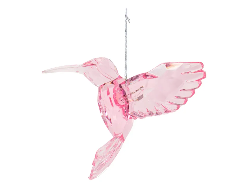 Kolibri julekule - Juletrepynt i rosa