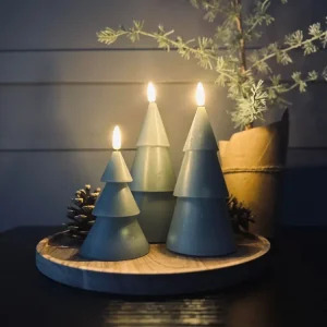 LED Juletre 3 stk m. fjernkontroll Dus grønn