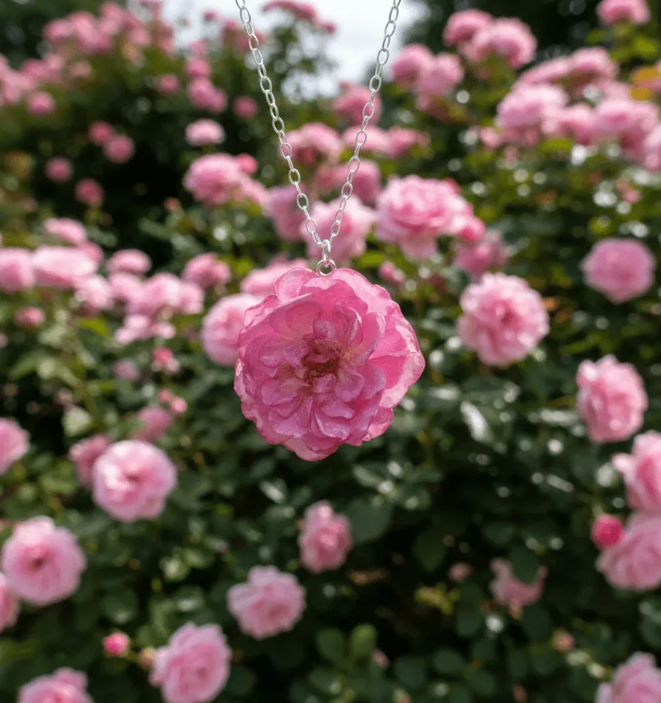 LYSEROSA ROSE vinstopper - ekte tørkede blomster