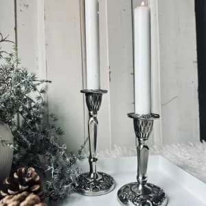 Lysestake Barokk Silver 11cm
