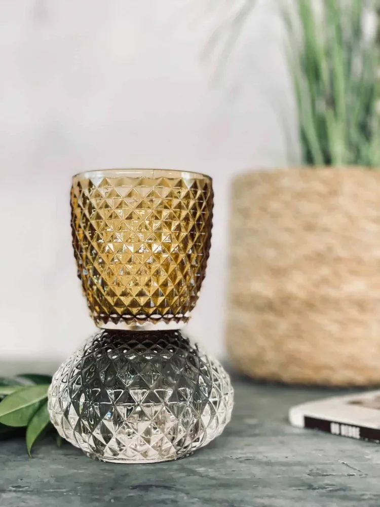Lysestake dobbel vendbar – klar/amber