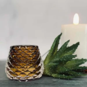 Lysestake glass kongle - Brown