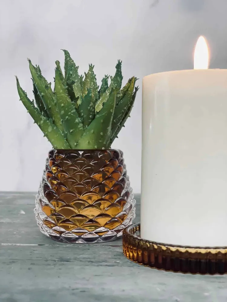 Lysestake glass kongle - Brown