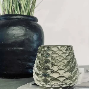 Lysestake glass kongle - Lys grønn