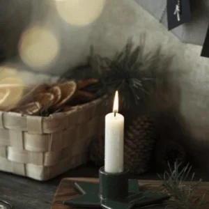 Lysestake - Keramisk stjerne - Grønn