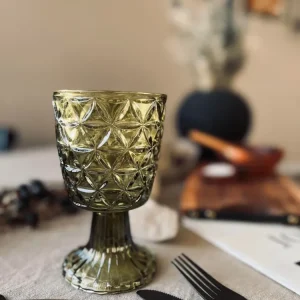 Lysestake Pokal - Grønt glass