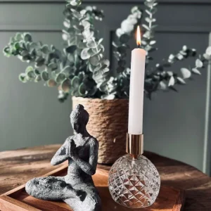 Lysestake - Rund i klart glass