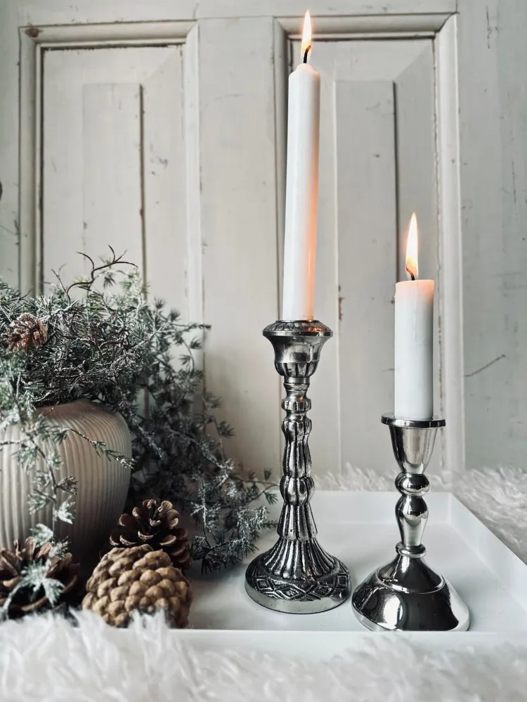Lysestake Silver 11cm