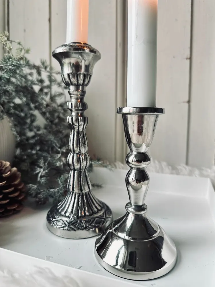 Lysestake Silver 11cm