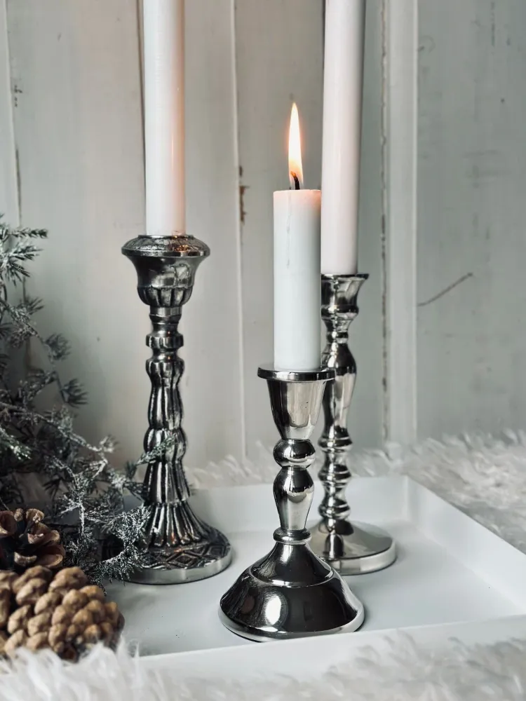 Lysestake Silver 11cm