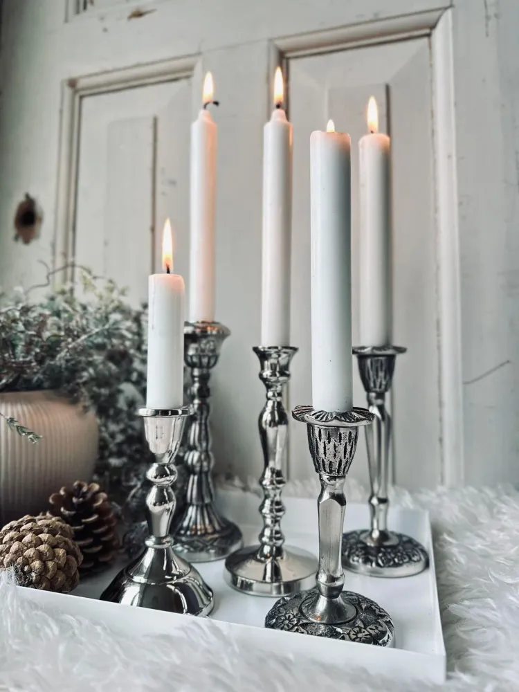 Lysestake Silver 11cm