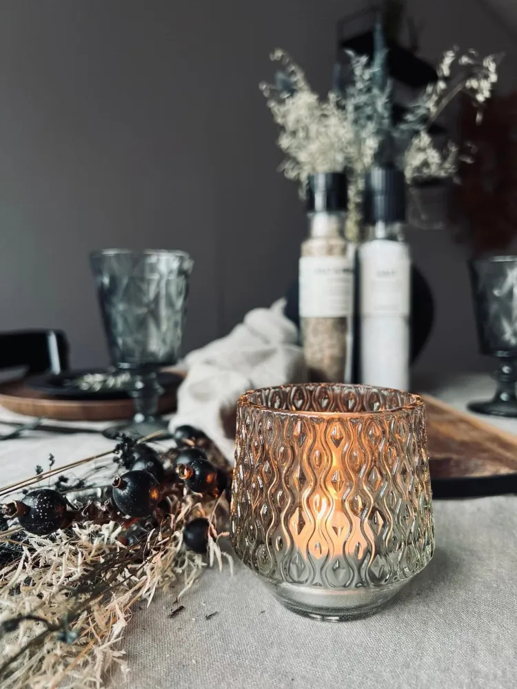 Lysestake Smoke glass - telys