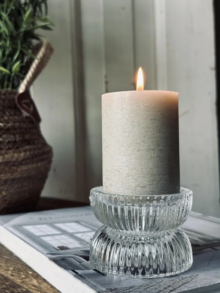 Lysestake til stakelys og kubelys – Klart glass