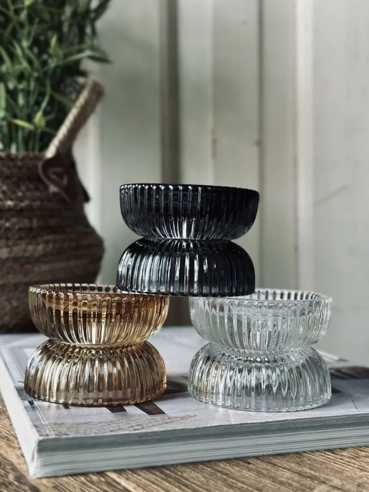 Lysestake til stakelys og kubelys – Klart glass