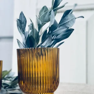 Lysestake til telys - Amber 13 cm