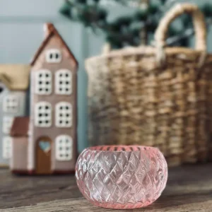 Lysestake til telys Diamond - Light Pink