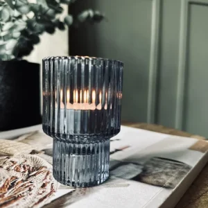 Lysestake vendbar glass - Blå