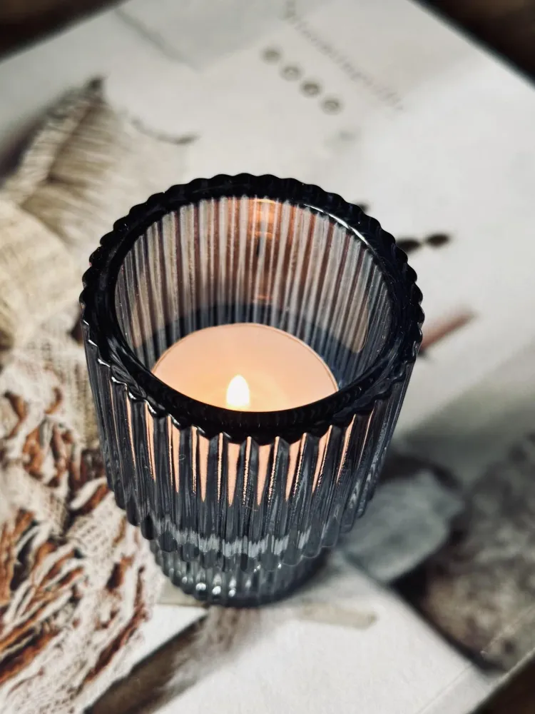 Lysestake vendbar glass - Blå