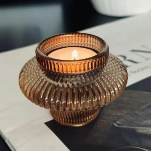 Lysestake vendbar glass - Beige