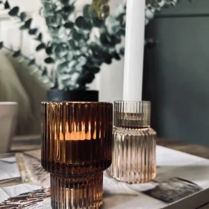 Lysestake vendbar glass - Brun