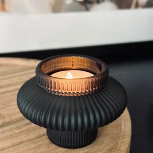 Lysestake vendbar glass - Matt svart
