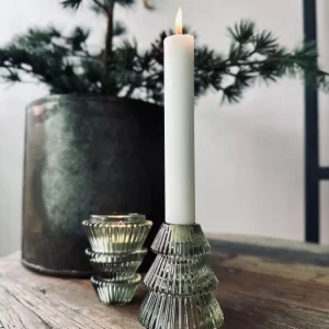 Lysestake vendbar Juletre i glass