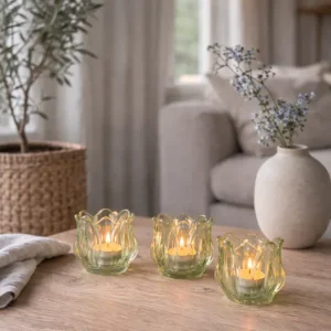 Lysestaker Tulipan 3stk. - Grønn