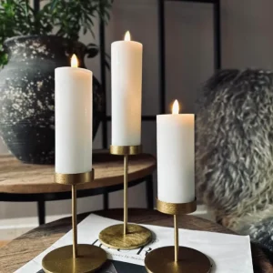 Lysestakesett til bloklys – Golden Liva