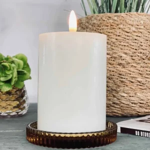 Lysfat i rillet glass - Amber