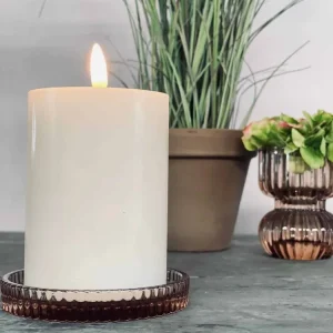 Lysfat i rillet glass – Mocca / brown