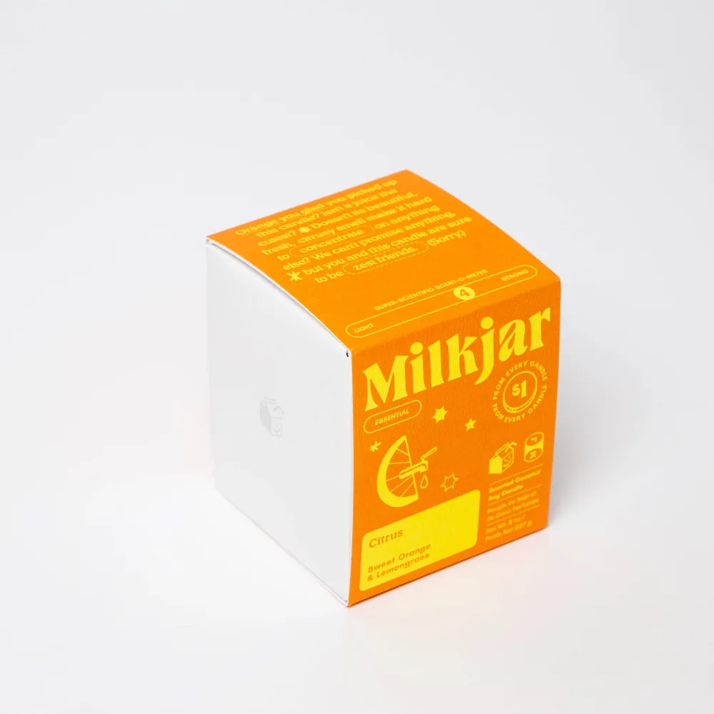 Milk Jar Candle Co. Citrus - Essential Oil Coconut Soy, 8oz