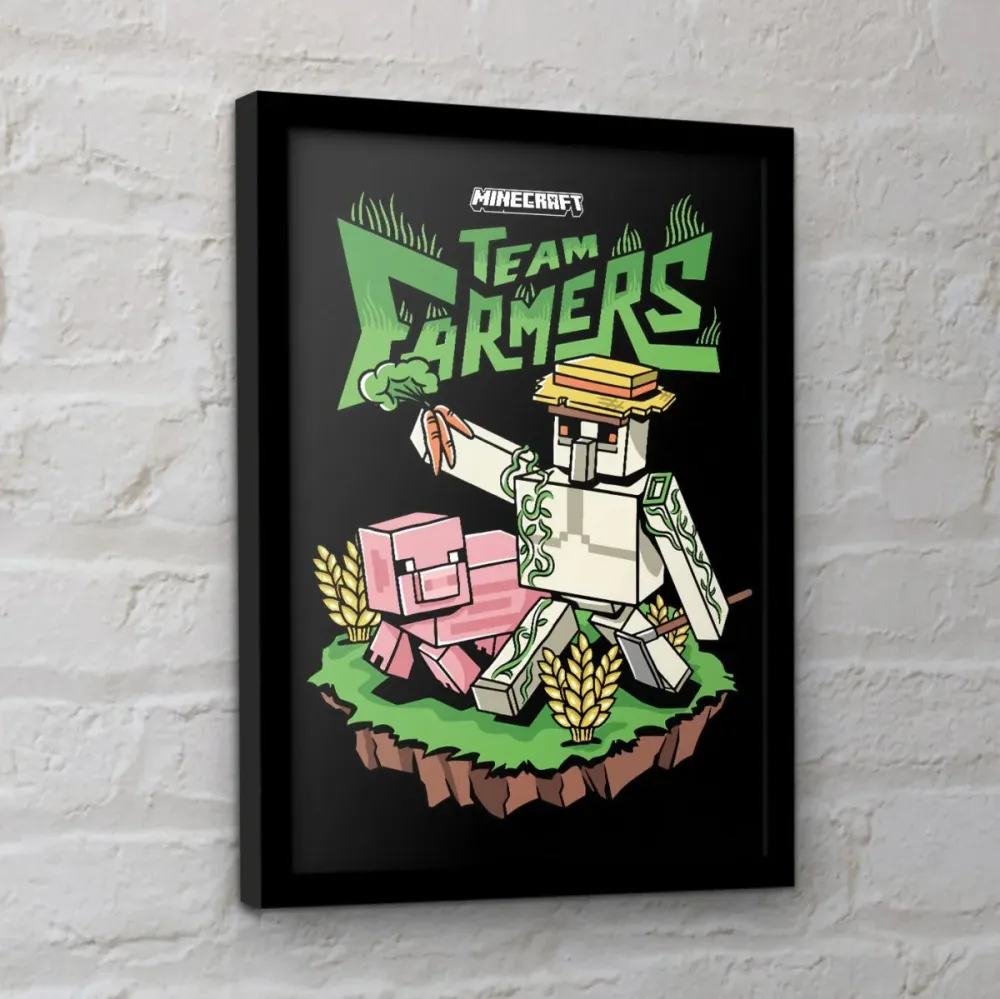 Minecraft Innrammet Bilde 30 x 40 cm Team Farmers
