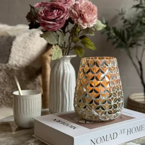 Mosaikk-lysestake i glass til telys
