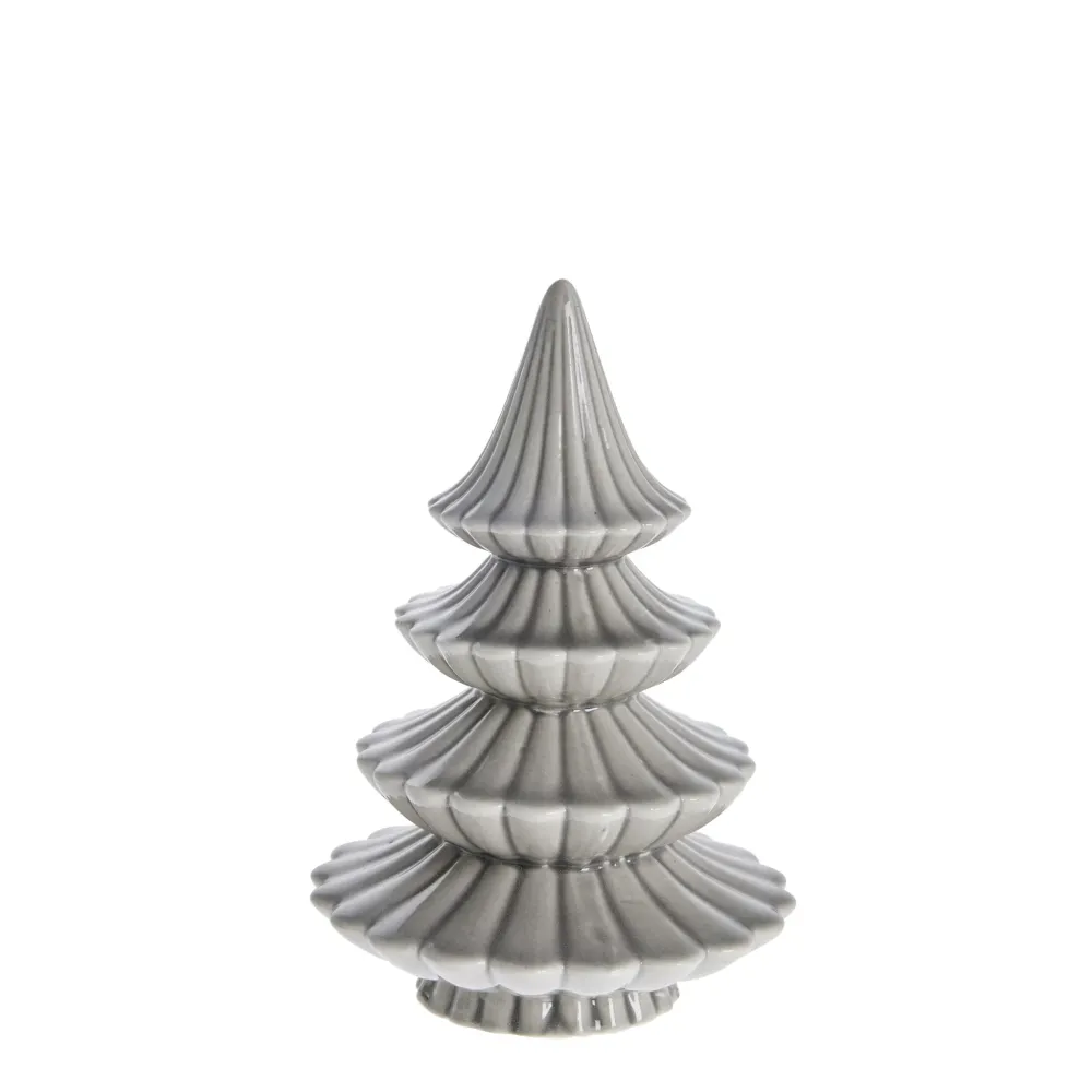 Mythel juletre H14,5 cm. lysegrå