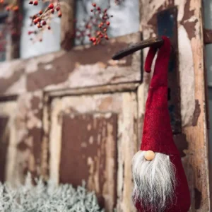 Nisse med skjegg - Rød filt 36cm