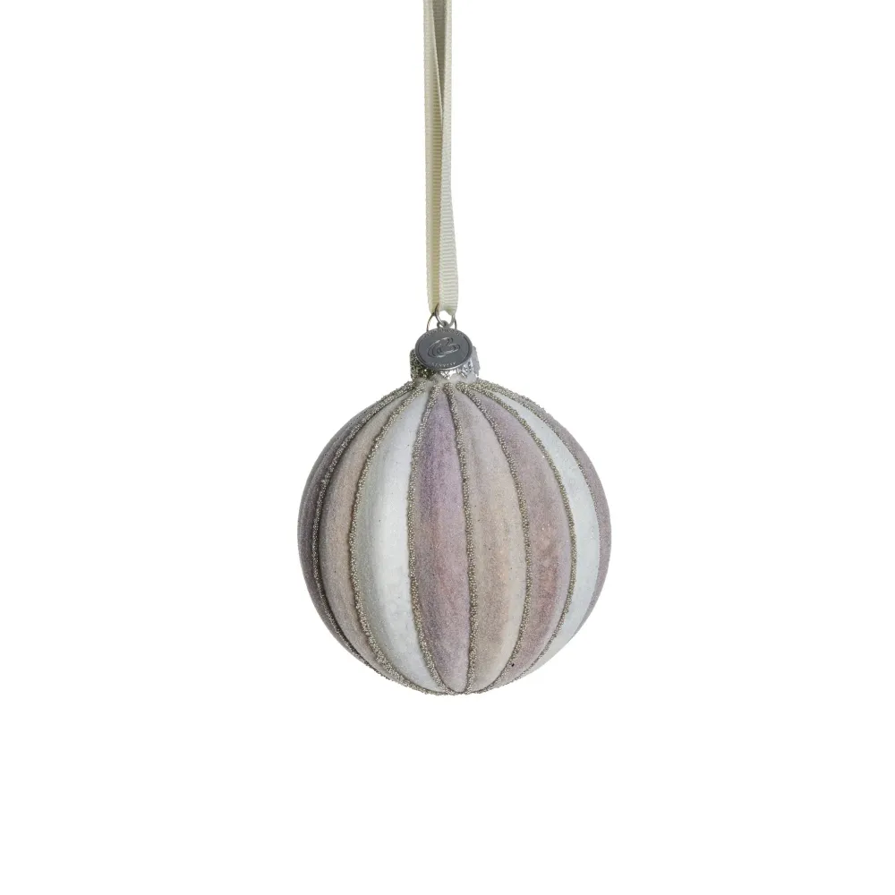 Nomillia julekule H8 cm. råhvit