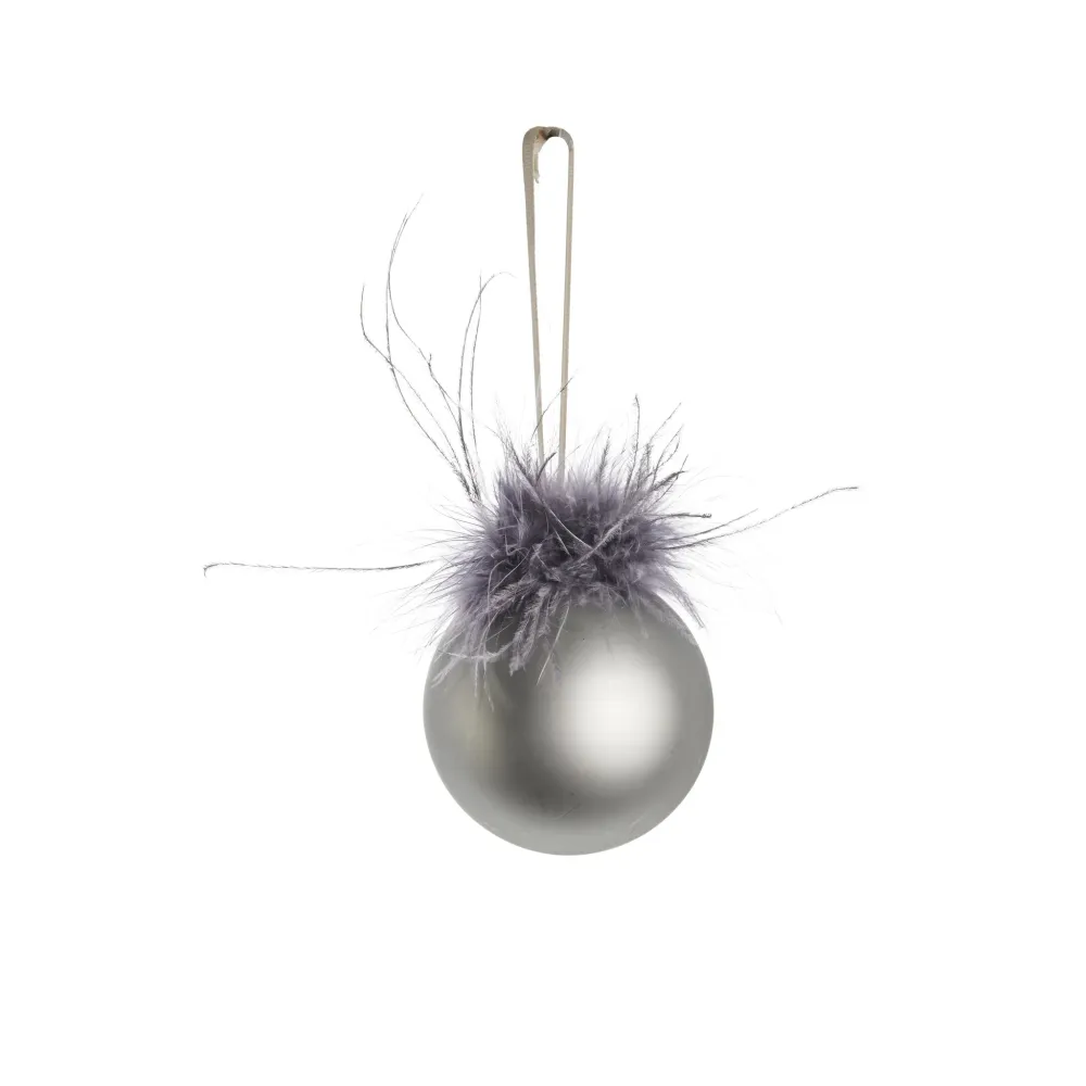 Noria julekule 9 cm. grå