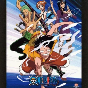 One Piece Innrammet 3D Bilde 30 x 40 cm Pirate Assult