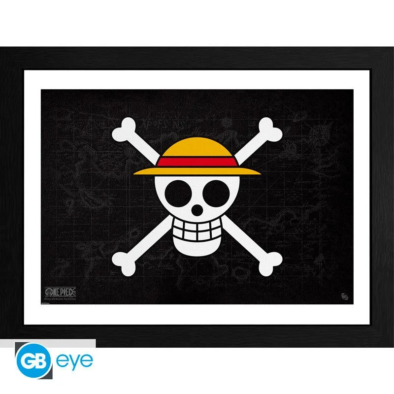 One Piece Innrammet Bilde 30 x 40 cm Skull