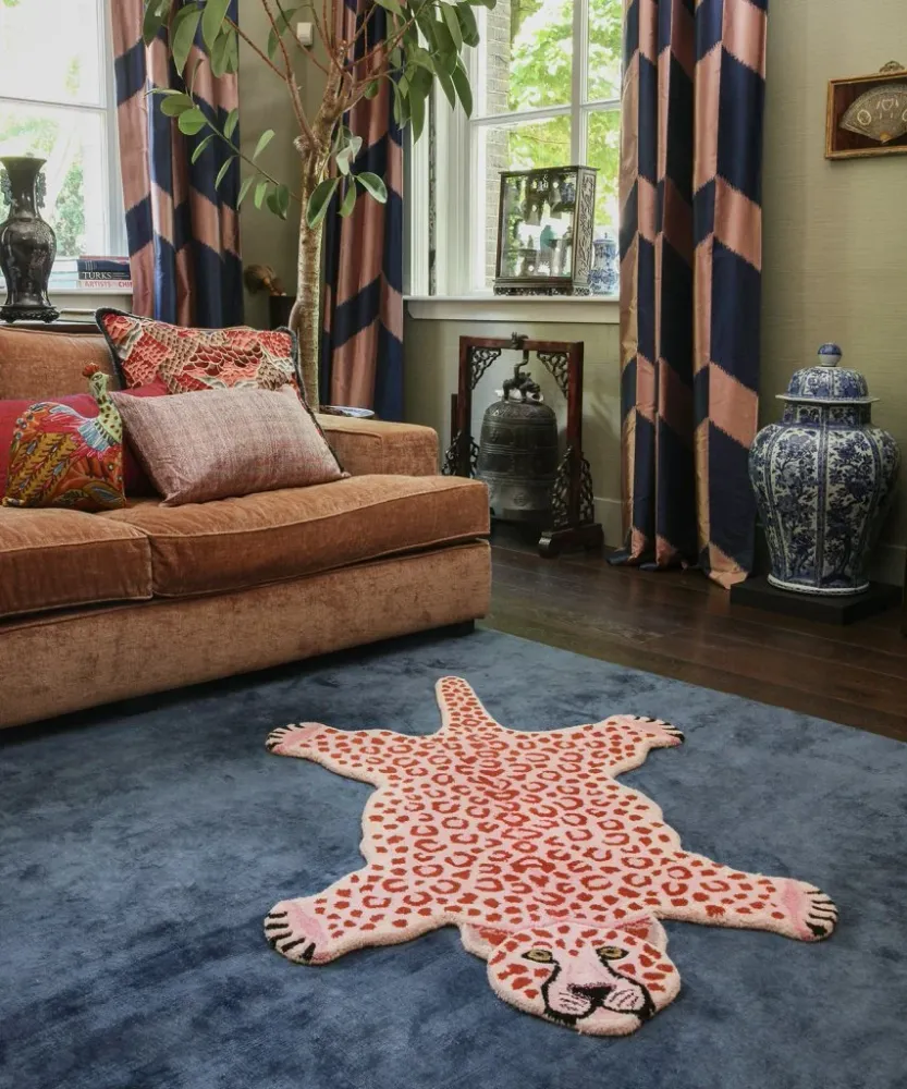 Pinky Leopard Rug Large