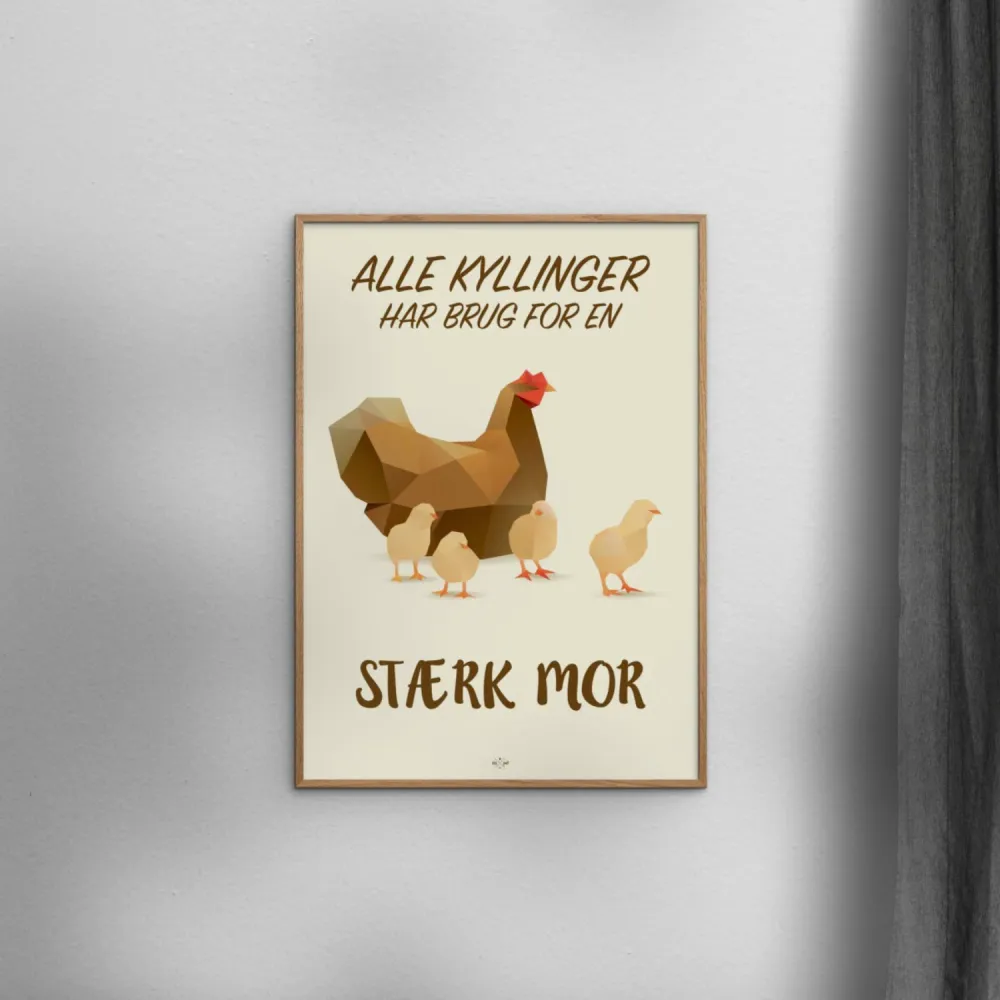 Poster & Frame Citatplakat - Stærk Mor
