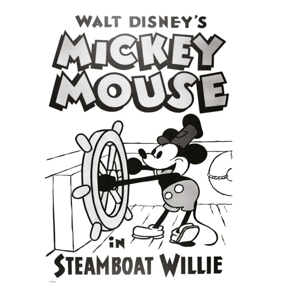 Poster & Frame Disney - Mickey Steamboat Willie